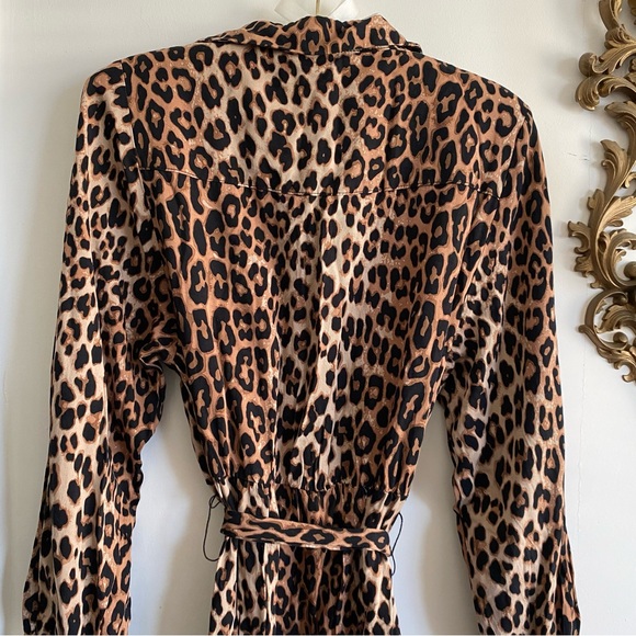 H&M LEOPARD PRINT SHIRT MIDI DRESS - Picture 7 of 10